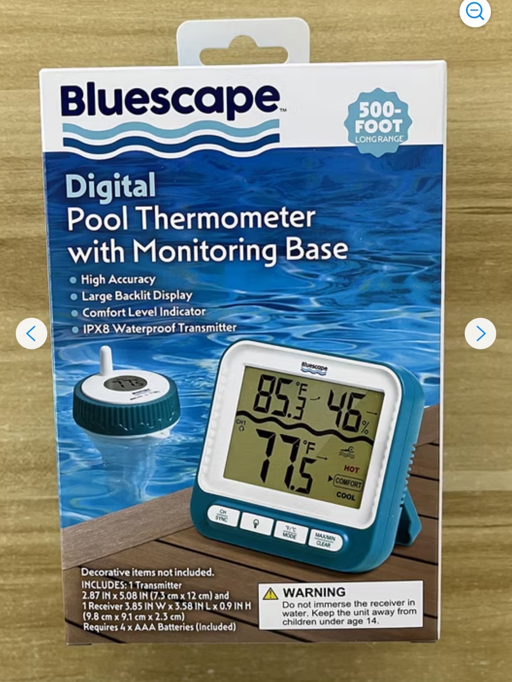 Digital Pool Thermometer with Monitoring Base -